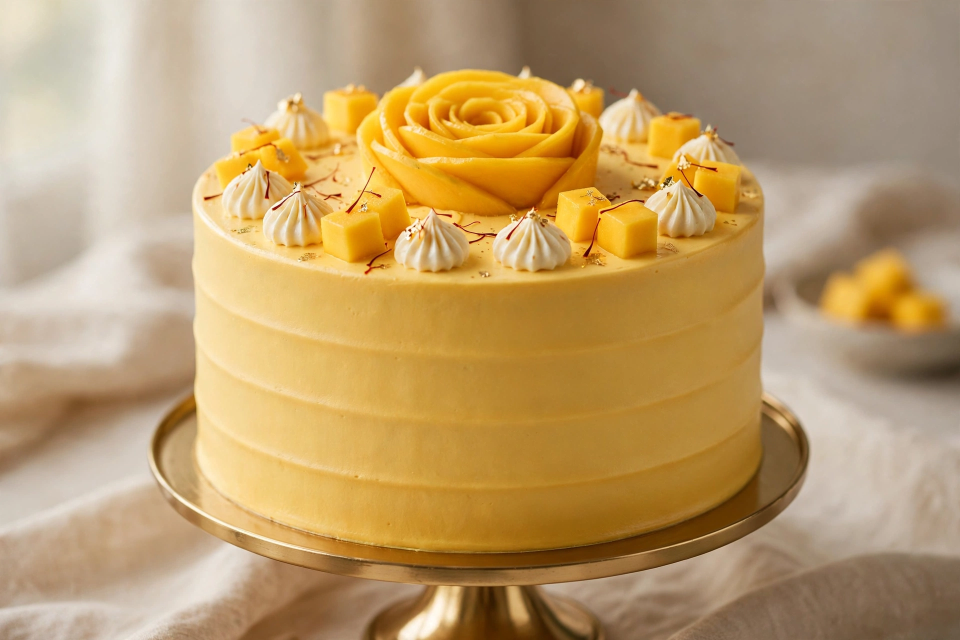 Mango saffron celebration cake