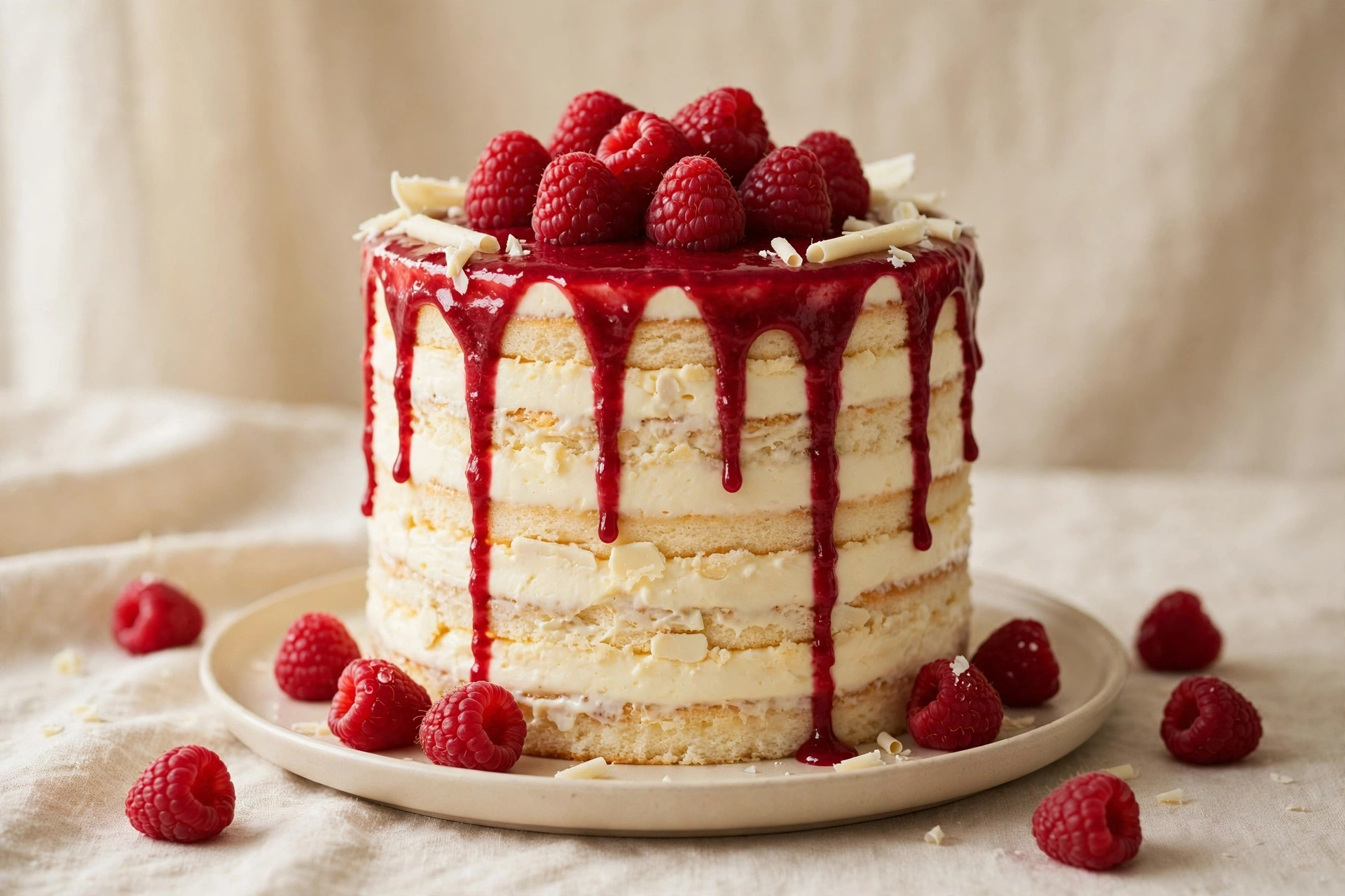 Raspberry tall cake