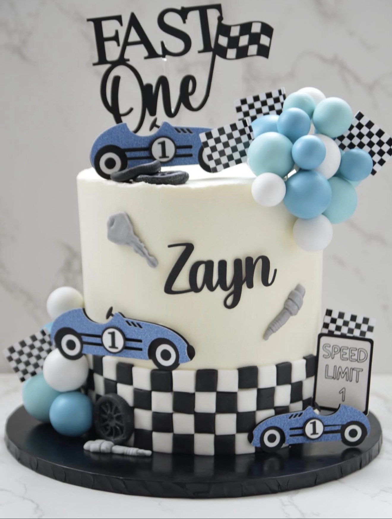 Race car birthday cake